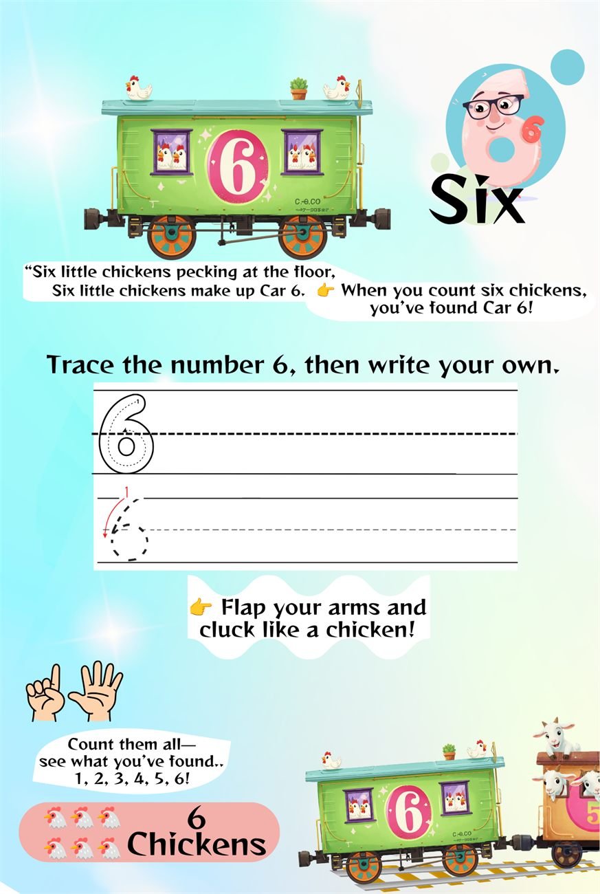 Free number 6 tracing practice page